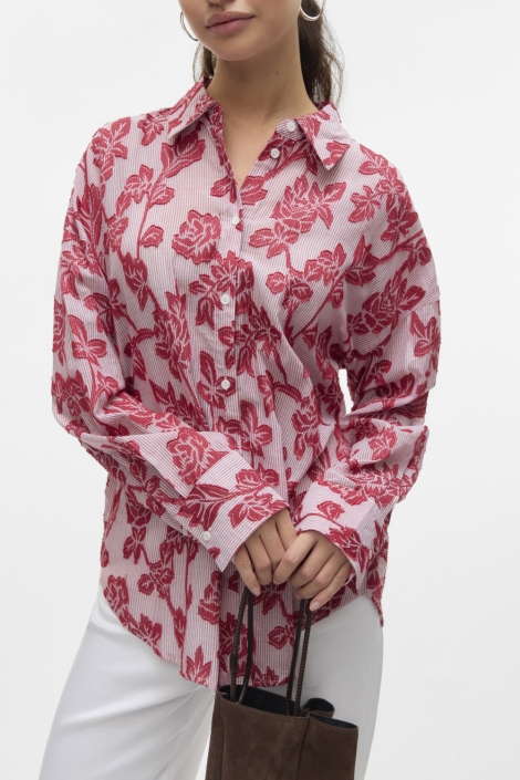 Vero Moda roze dames blouse | Model vooraanzicht