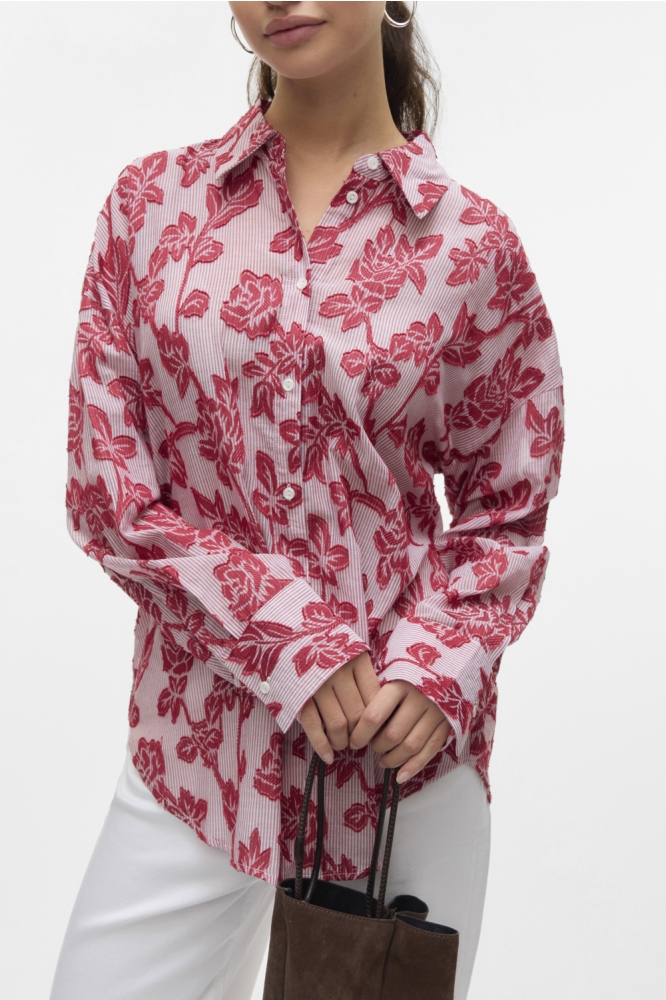 Vero Moda roze dames blouse | Model vooraanzicht