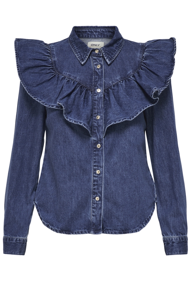 Only blauwe dames blouse | Vooraanzicht