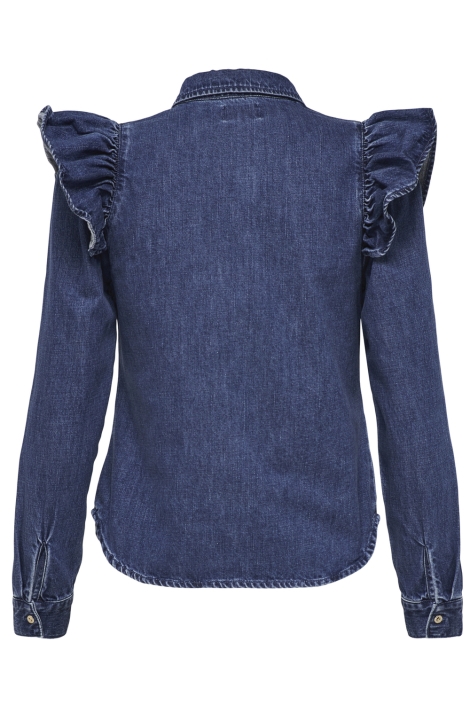 Only blauwe dames blouse | Achteraanzicht