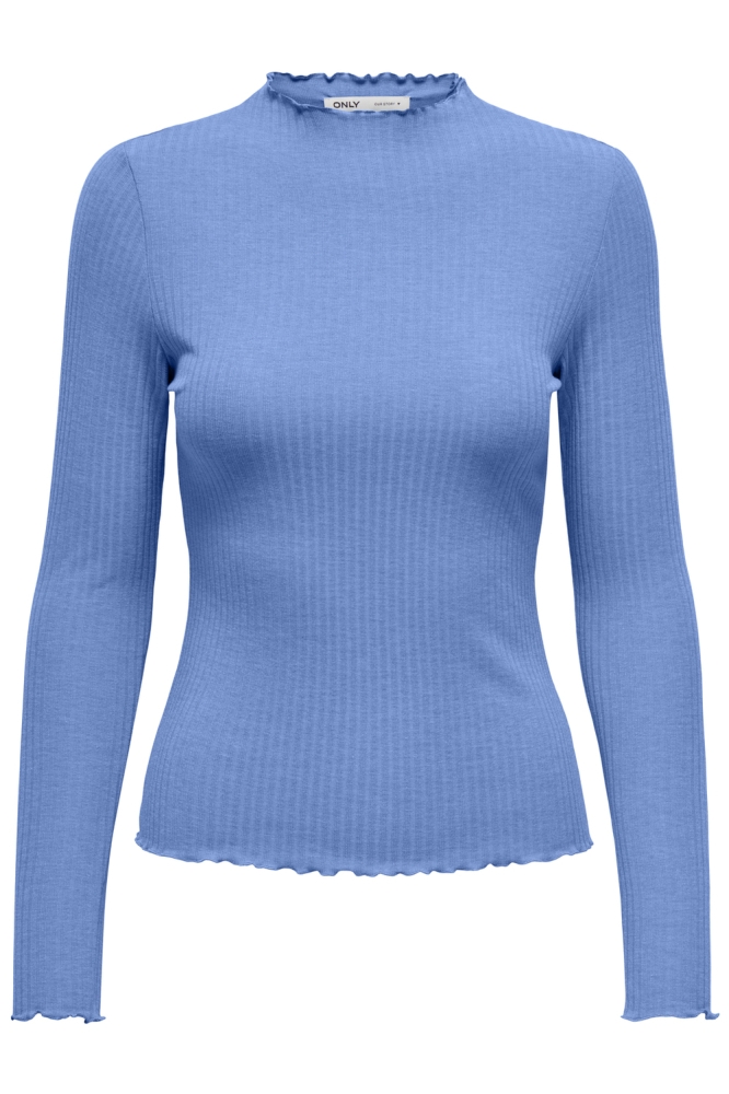 Only blauwe dames t-shirt | Vooraanzicht