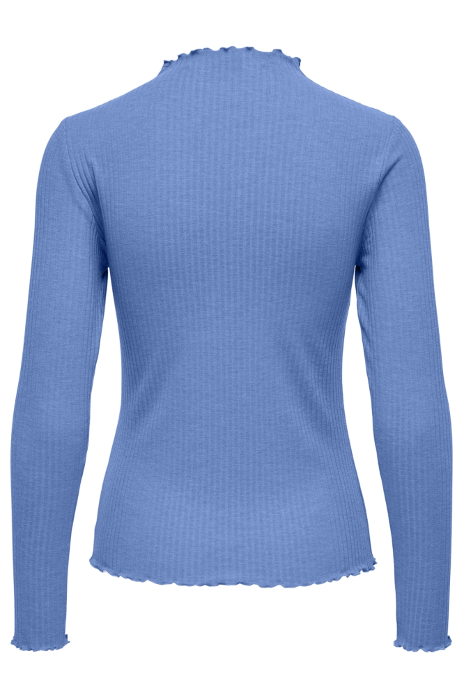 Only blauwe dames t-shirt | Achteraanzicht