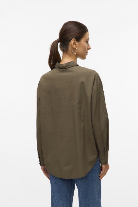 Vero Moda groene dames blouse | Model achteraanzicht