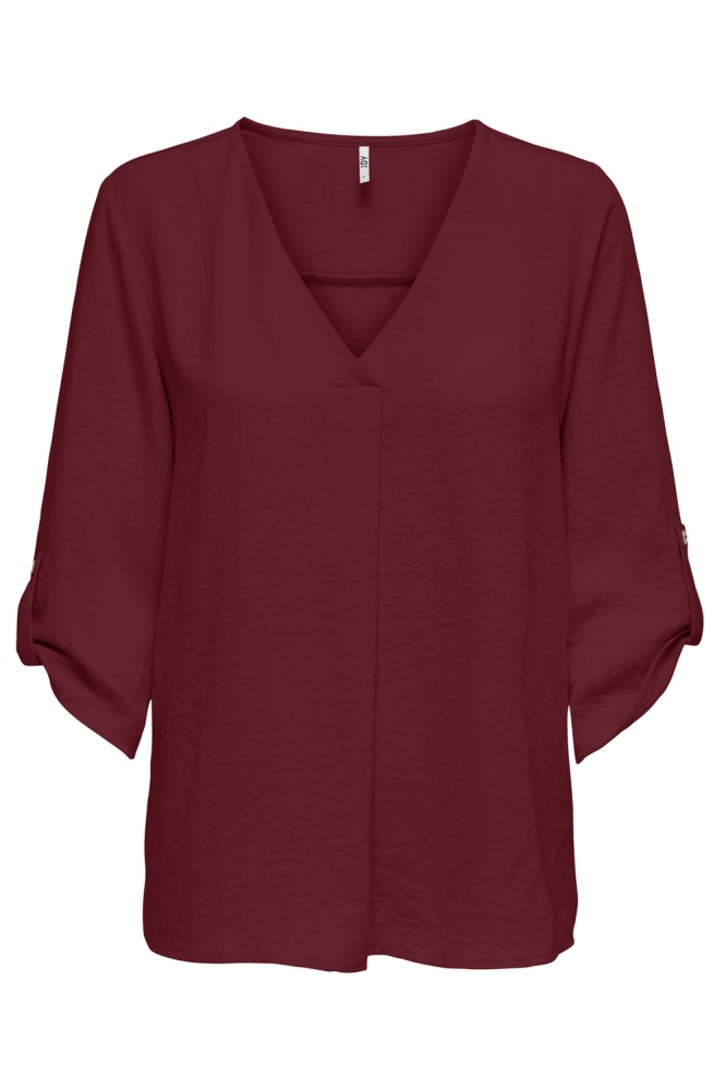 Jacqueline de Yong bordeaux dames blouse | Vooraanzicht