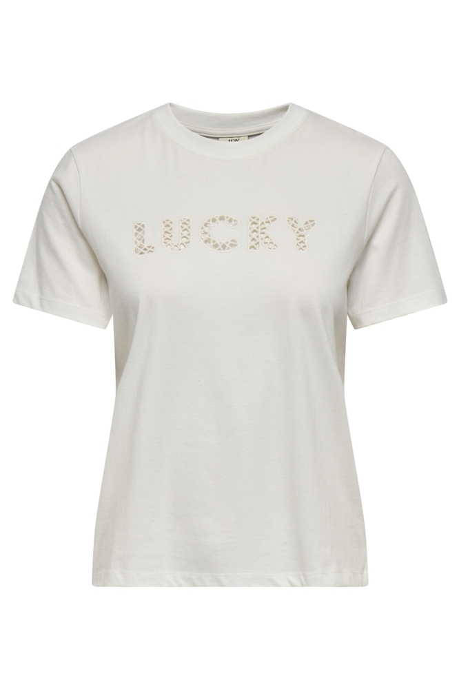 Jacqueline de Yong witte dames t-shirt | Vooraanzicht