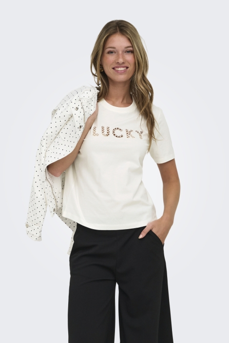 Jacqueline de Yong witte dames t-shirt | Model