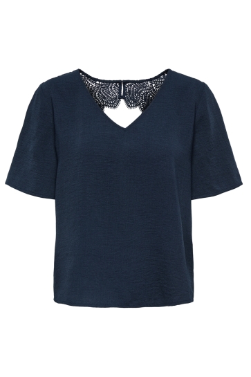 Jacqueline de Yong T-shirt JDYHANNAH LIFE 2/4 LACE BACK TOP WV 15353827 TOTAL ECLIPSE