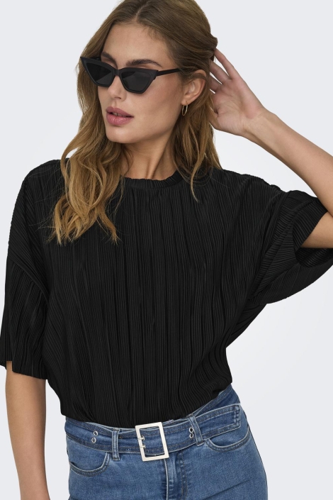 Only zwarte dames t-shirt | Vooraanzicht