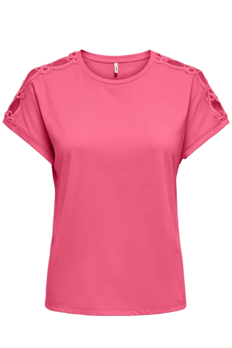 Only roze dames t-shirt | Vooraanzicht