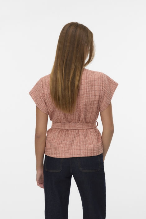 Vero Moda oranje dames gilet | Model achteraanzicht