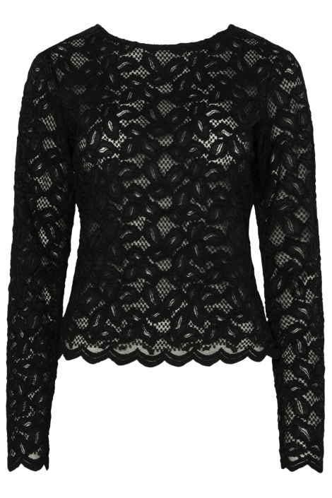 Pieces zwarte dames t-shirt | Achteraanzicht