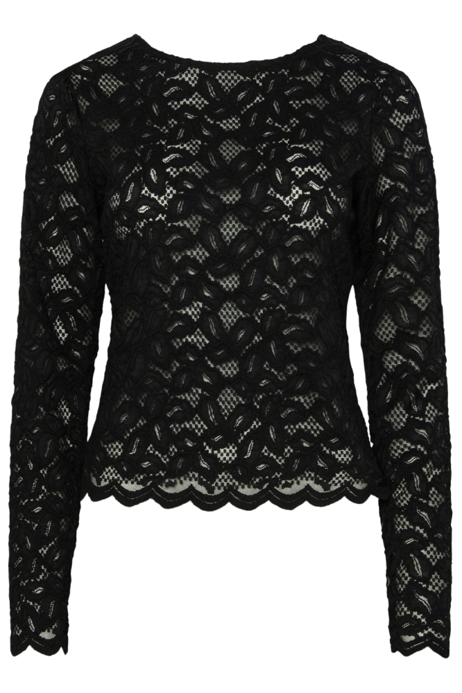 Pieces zwarte dames t-shirt | Achteraanzicht