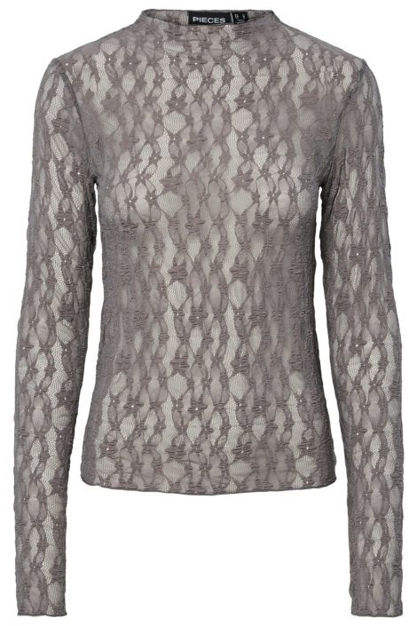 Pieces grijze dames t-shirt | Vooraanzicht