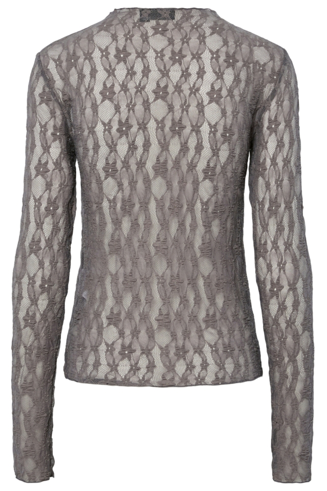 Pieces grijze dames t-shirt | Achteraanzicht