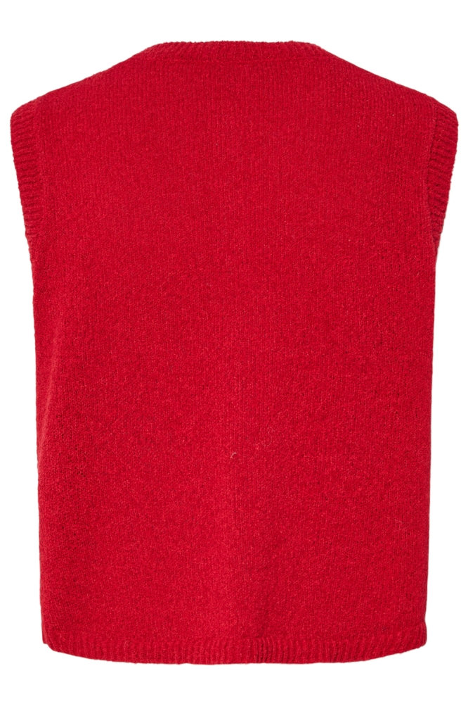 Pieces rode dames gilet | Achteraanzicht