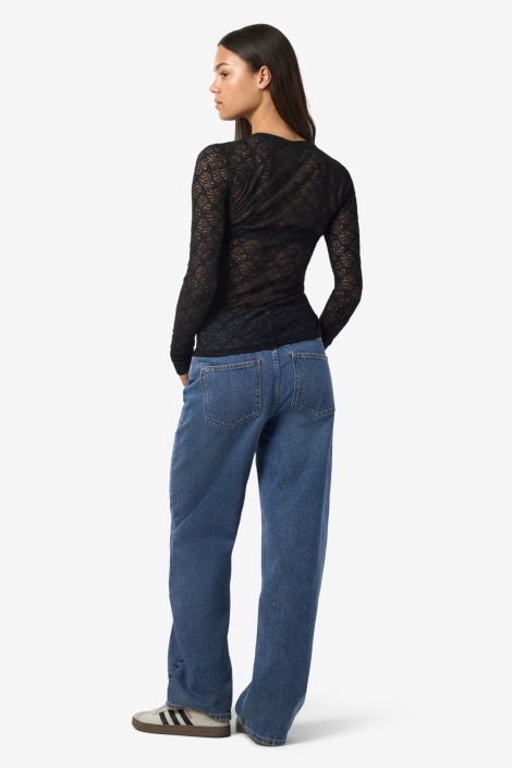 Noisy may zwarte dames t-shirt | Model