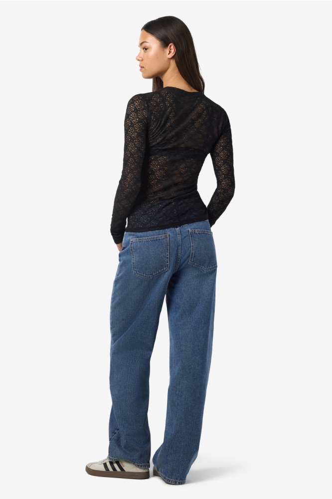 Noisy may zwarte dames t-shirt | Model