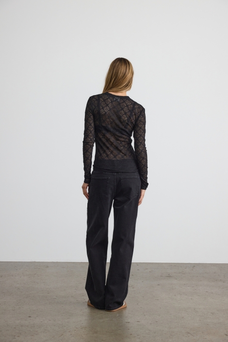 Noisy may zwarte dames t-shirt | Model