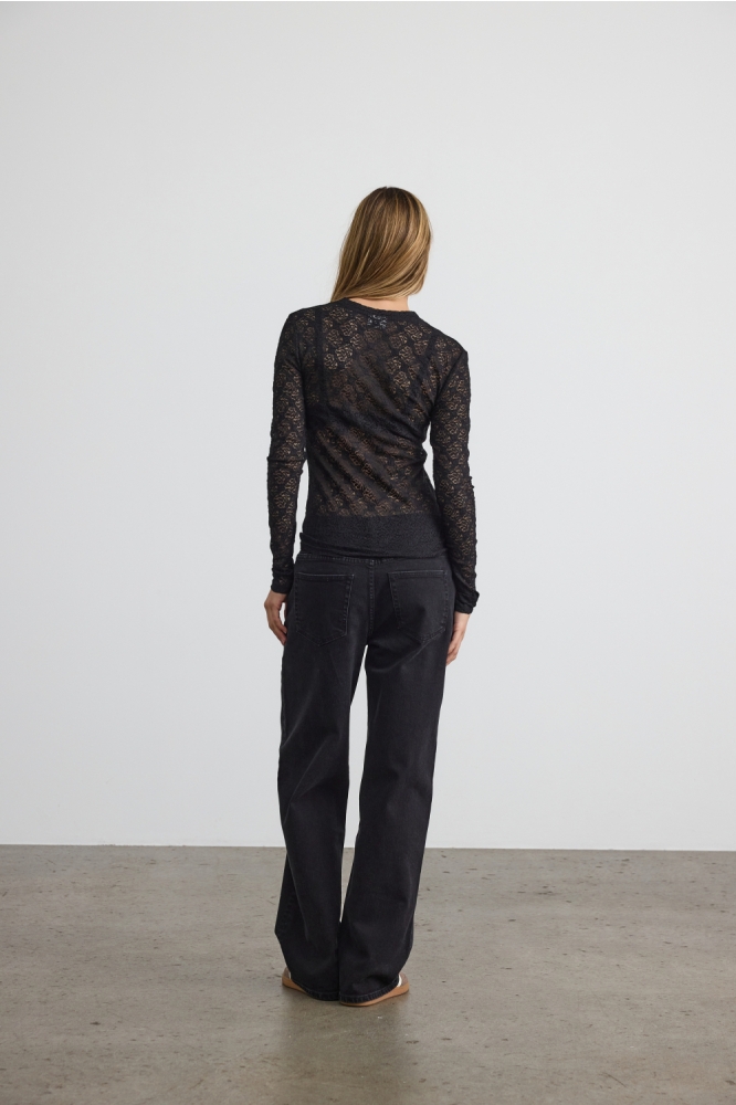 Noisy may zwarte dames t-shirt | Model