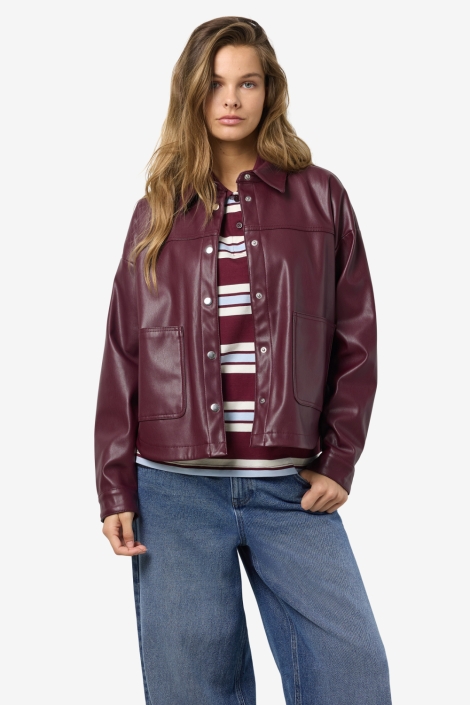 Noisy may bordeaux dames blouse | Model vooraanzicht