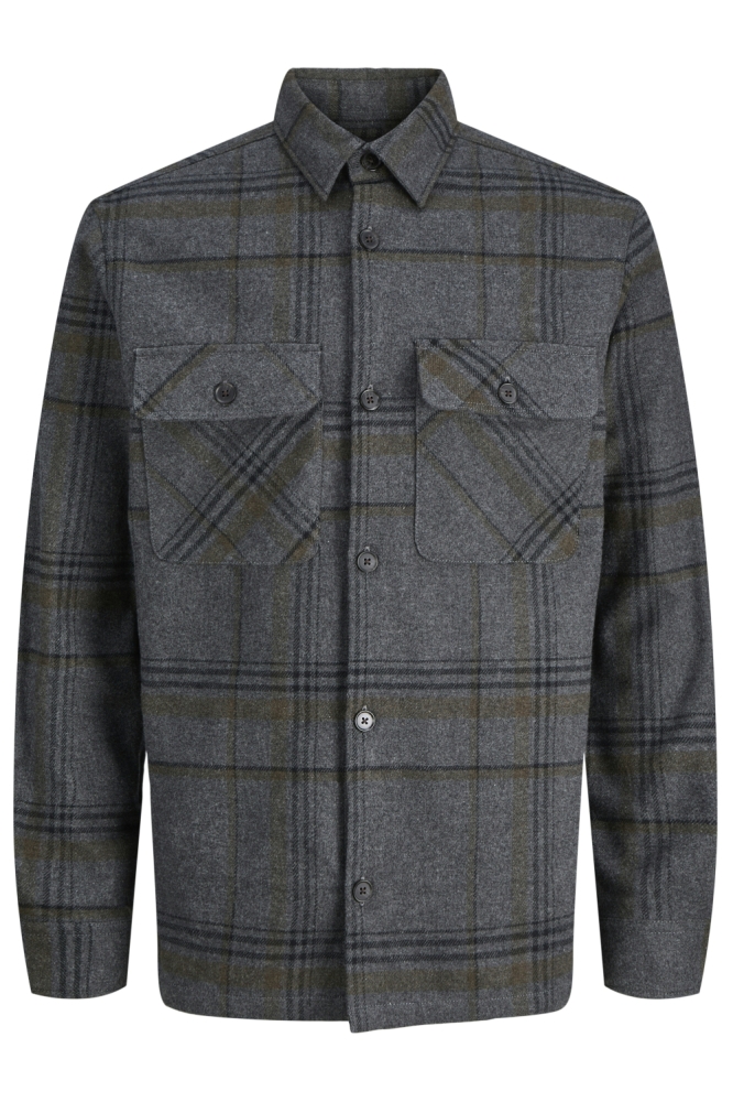 Jack & Jones grijze heren overhemd | Vooraanzicht