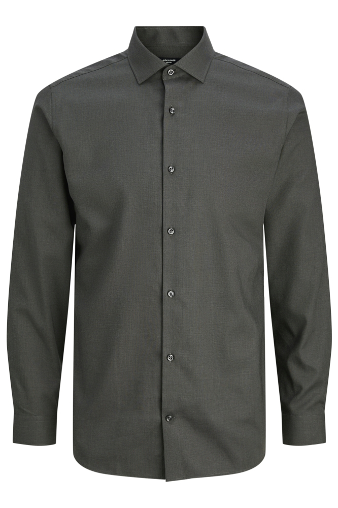 Jack & Jones grijze heren overhemd | Vooraanzicht