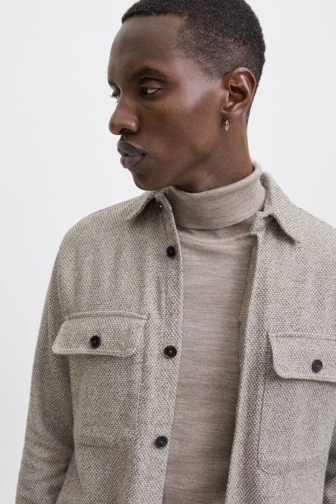 Jack & Jones grijze heren overhemd | Close up