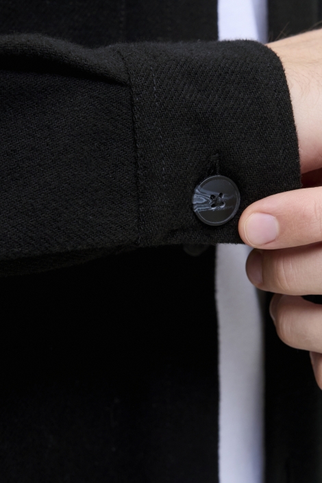 Jack & Jones zwarte heren overhemd | Close up