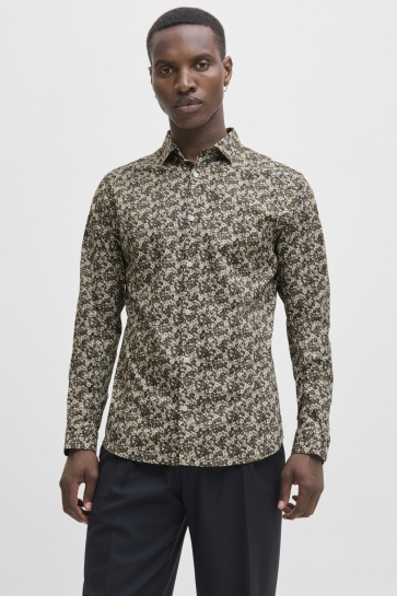 Jack & Jones JPRBLABLACKPOOL STRETCH AOP LS SHIR 12284126 Beech