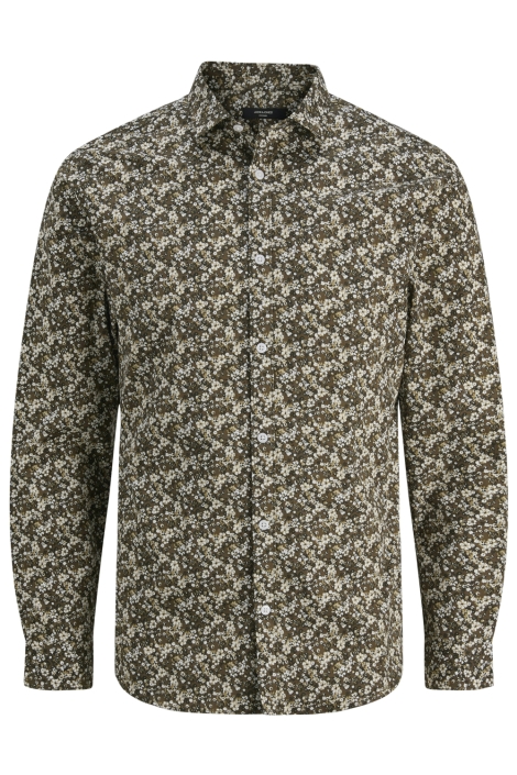 Jack & Jones bruine heren overhemd | Vooraanzicht