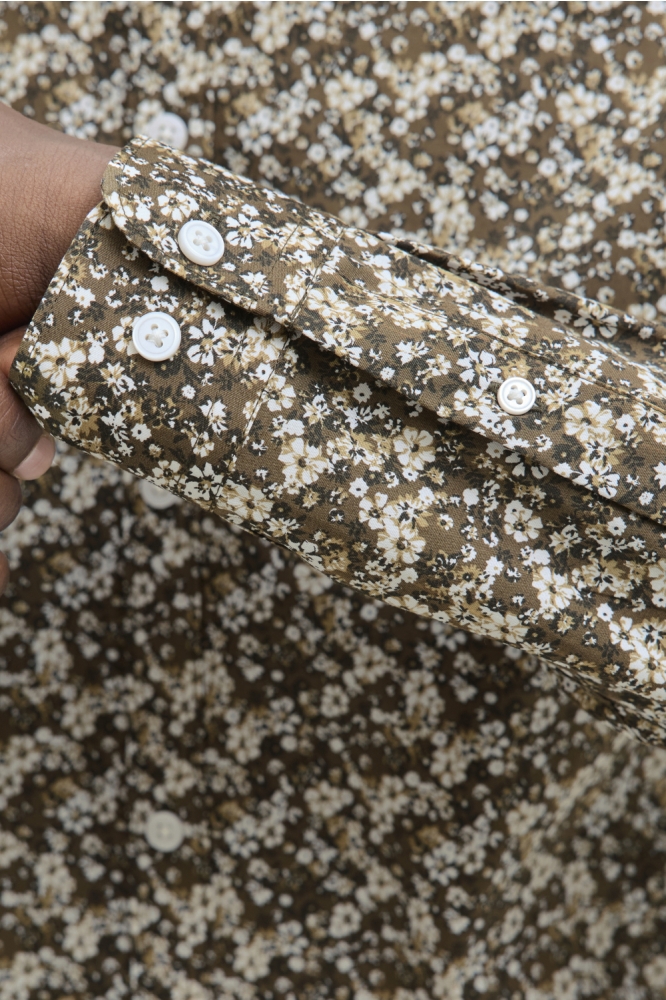 Jack & Jones bruine heren overhemd | Close up