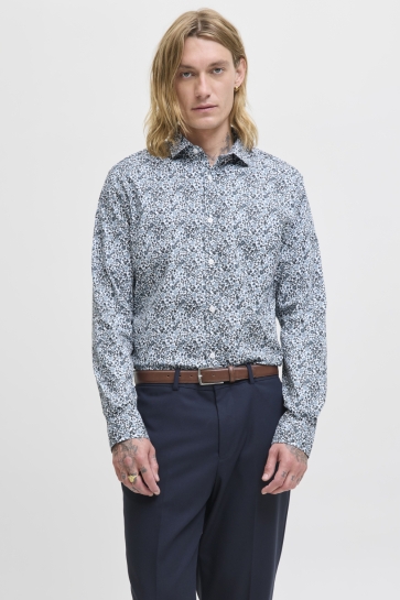 Jack & Jones JPRBLABLACKPOOL STRETCH AOP LS SHIR 12284126 Goblin Blue