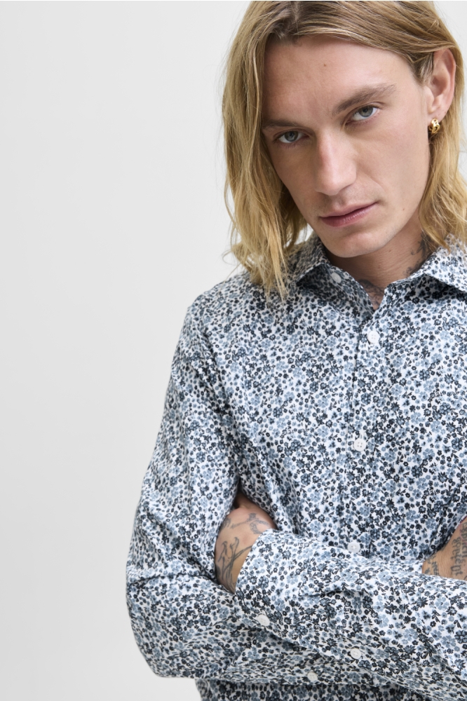 Jack & Jones blauwe heren overhemd | Close up