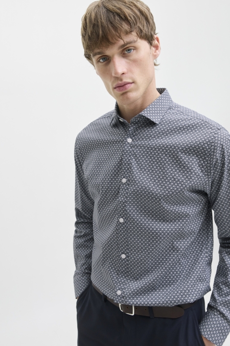 Jack & Jones blauwe heren overhemd | Close up