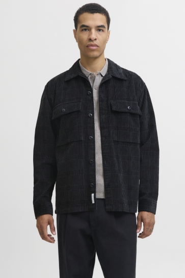 Jack & Jones Overhemd JPRBLUWILL CORDUROY L/S OVERSHIRT S 12282350 VOLCANIC ASH/CHECK