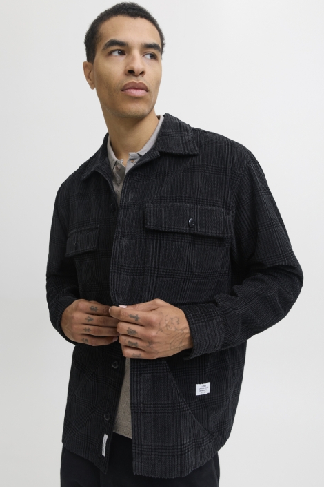 Jack & Jones grijze heren overhemd | Model vooraanzicht