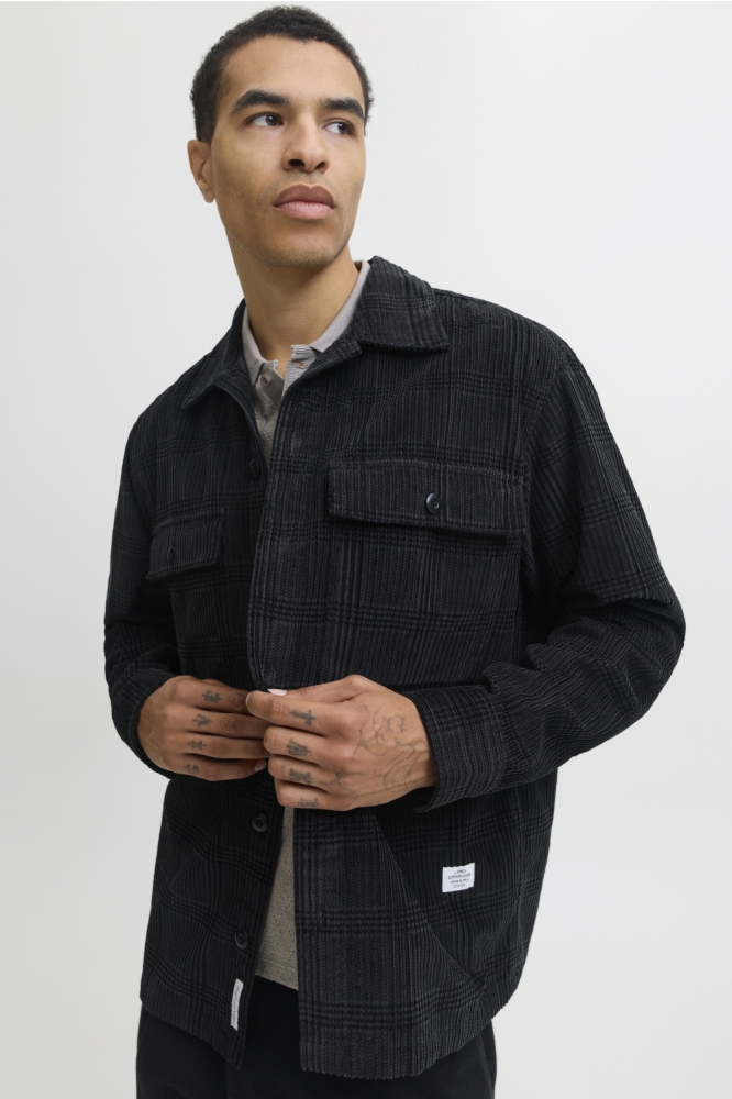 Jack & Jones grijze heren overhemd | Model vooraanzicht