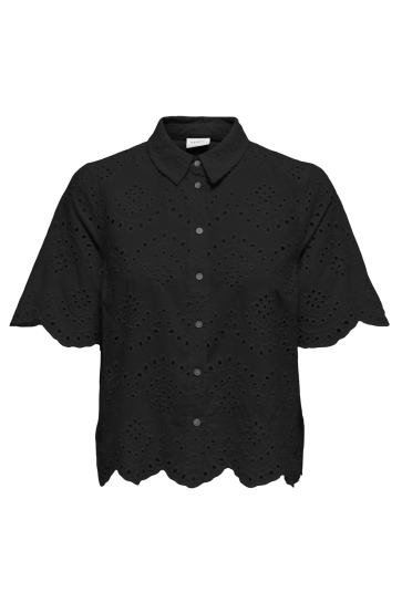 Only Blouse ONLVALAIS S/S SHIRT WVN 15351106 BLACK