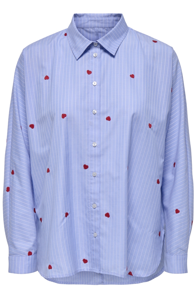 Only blauwe dames blouse | Vooraanzicht