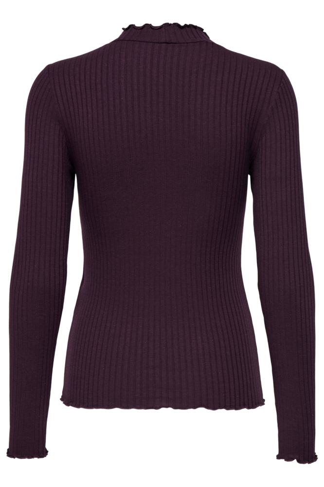 Jacqueline de Yong bordeaux dames t-shirt | Achteraanzicht