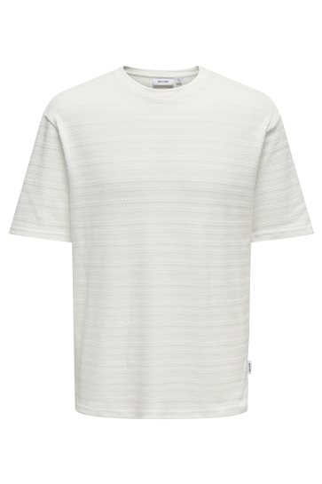 Only & Sons T-shirt ONSGIVO REG 12 SS CREW KNIT NOOS 22031761 CLOUD DANCER