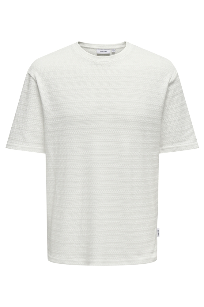 Only & Sons witte heren t-shirt | Vooraanzicht