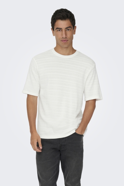 Only & Sons witte heren t-shirt | Model