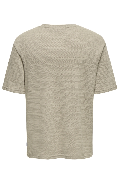 Only & Sons beige heren t-shirt | Achteraanzicht