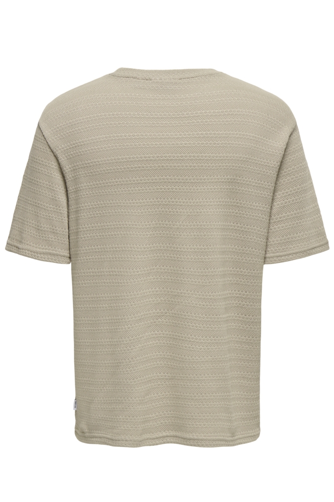 Only & Sons beige heren t-shirt | Achteraanzicht