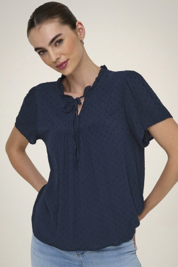 Jacqueline de Yong jdylima life s/s top wvn noos Blauw