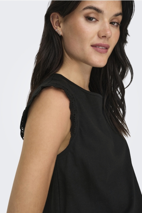 Jacqueline de Yong zwarte dames top | Model zijaanzicht