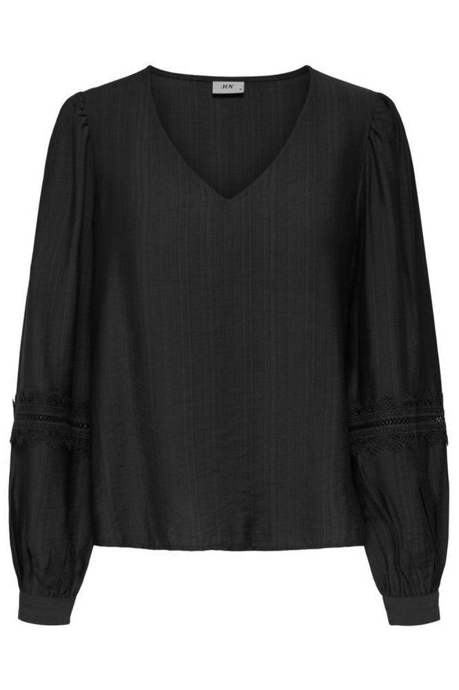 Jacqueline de Yong zwarte dames t-shirt | Vooraanzicht