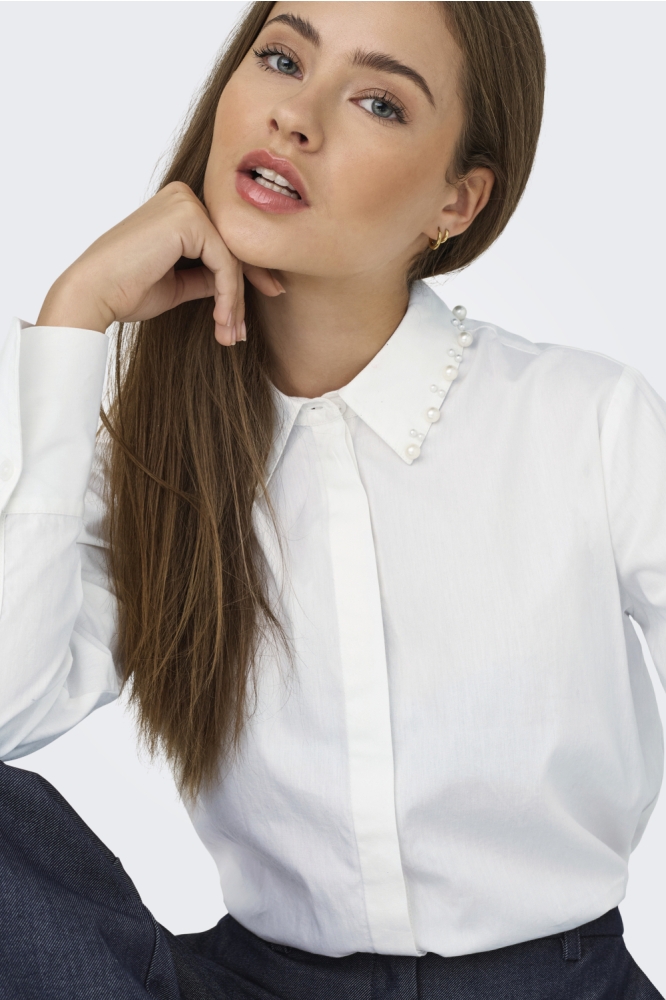 Jacqueline de Yong witte dames blouse | Close up