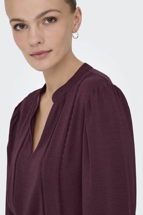 Jacqueline de Yong bordeaux dames t-shirt | Close up